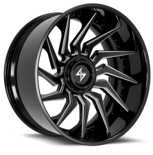 SENTALI BARREL FORGED XTREME BFX4 (Gloss Black Lip / Gloss Black Milled Centre) Wheels